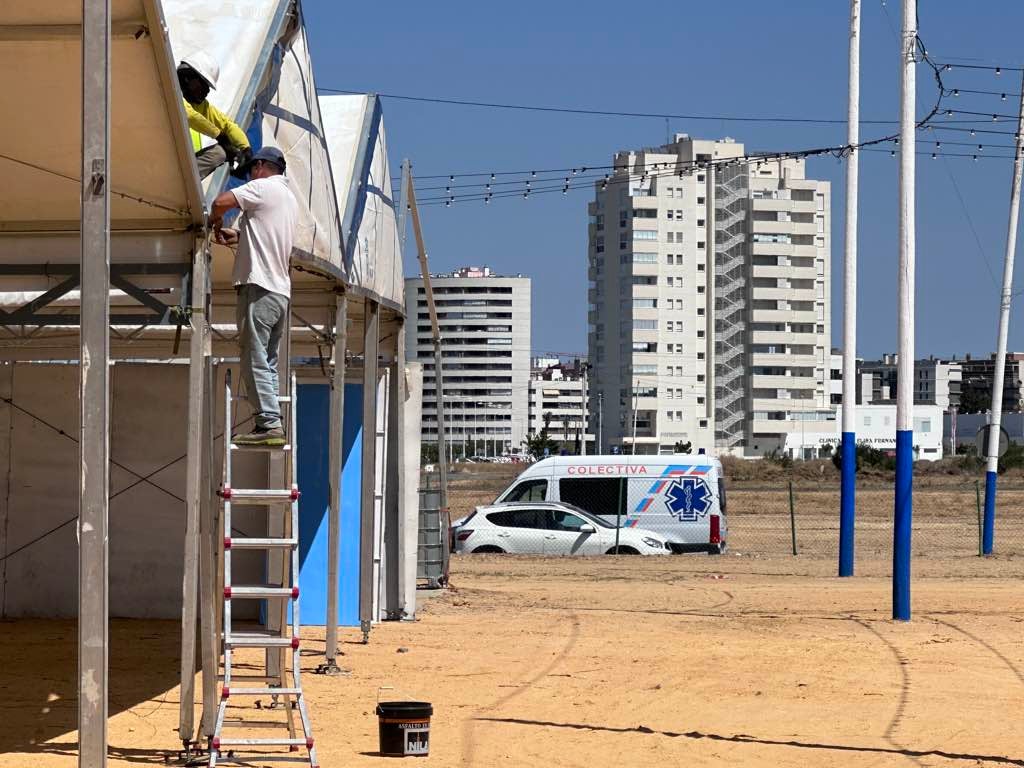 El recinto colombino, a toda marcha