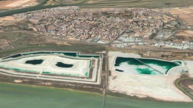 Panorámica de las balsas de fosfoyesos