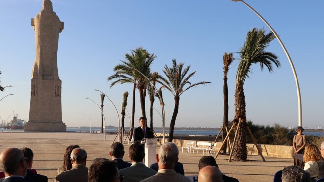 Alberto Santana, presidente de la Autoridad Portuaria de Huelva, en el acto de esta mañana