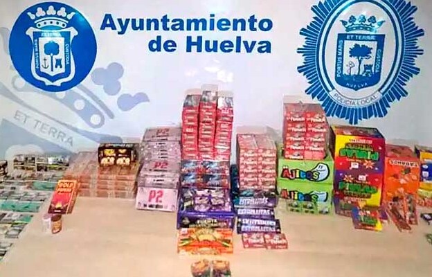 Productos pirotécnicos requisados por la Policía Local de Huelva