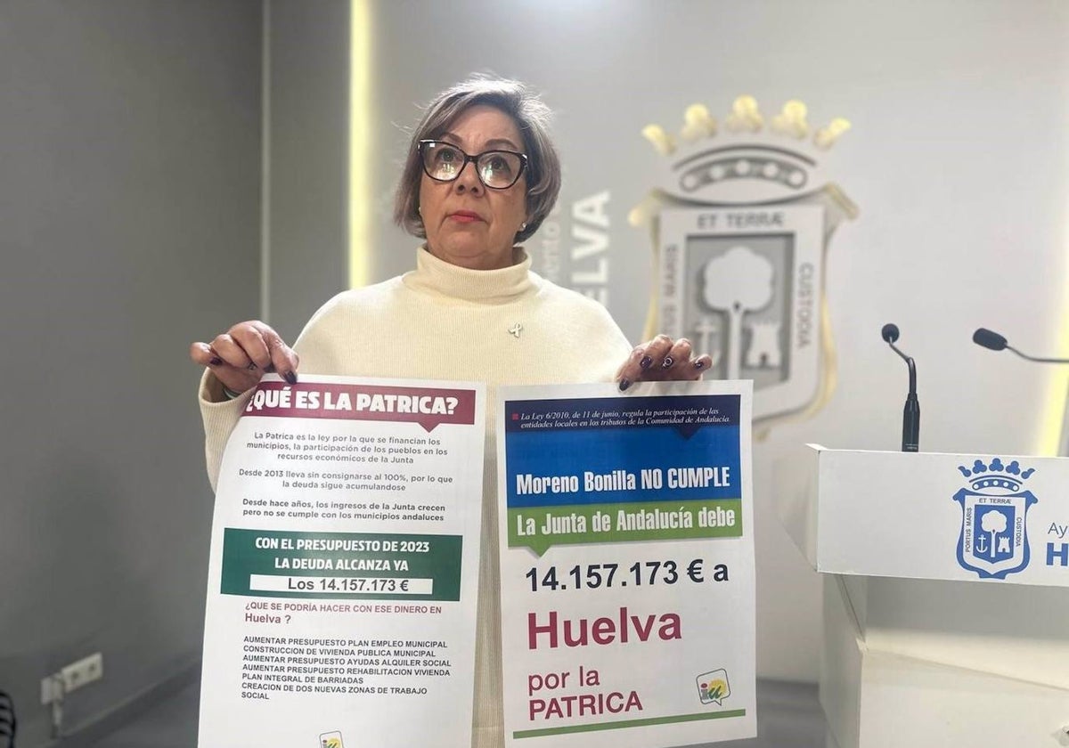 Mónica Rossi muestra la deuda de la Junta de Andalucia con la Patrica