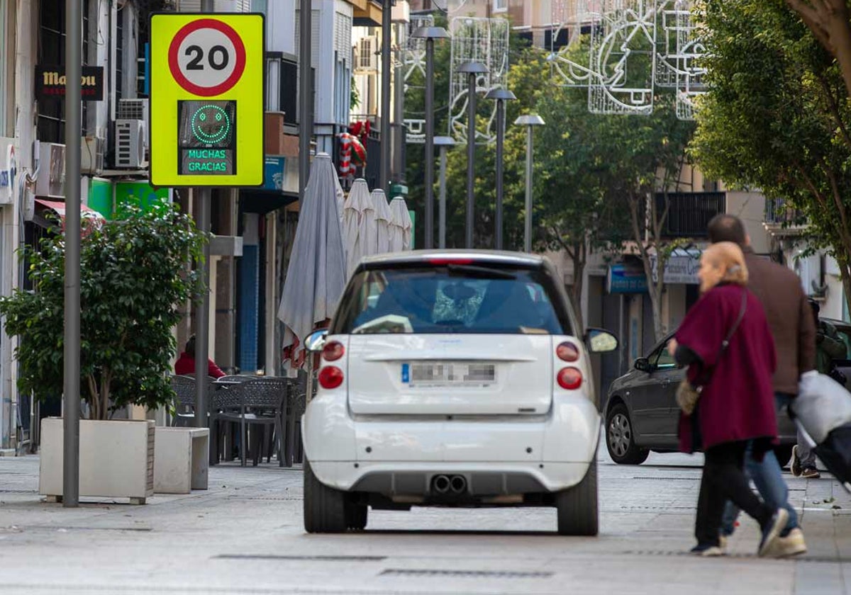 El radar de la calle Palos en funcionamiento