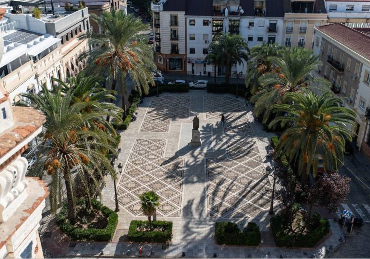 Vista aérea de la plaza de San Pedro, epicentro del barrio de San Sebastián