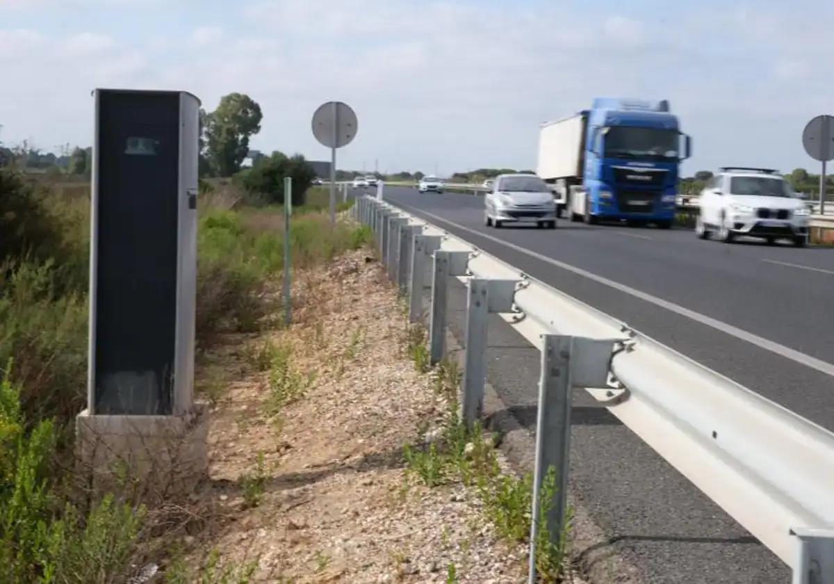 Radar en una carretera de Andalucía