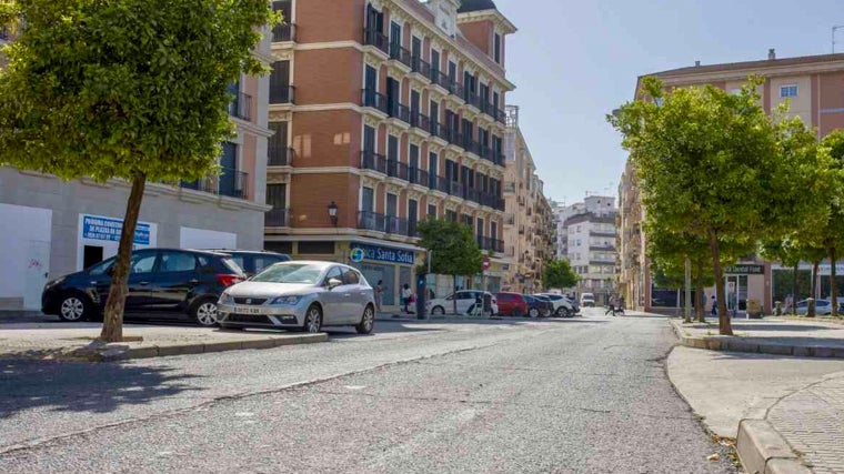 Vista de la calle en dirección al centro de la ciudad