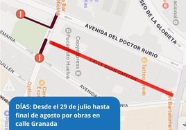 La calle Gran Capitán de Huelva permanecerá cortada al tráfico hasta finales de agosto
