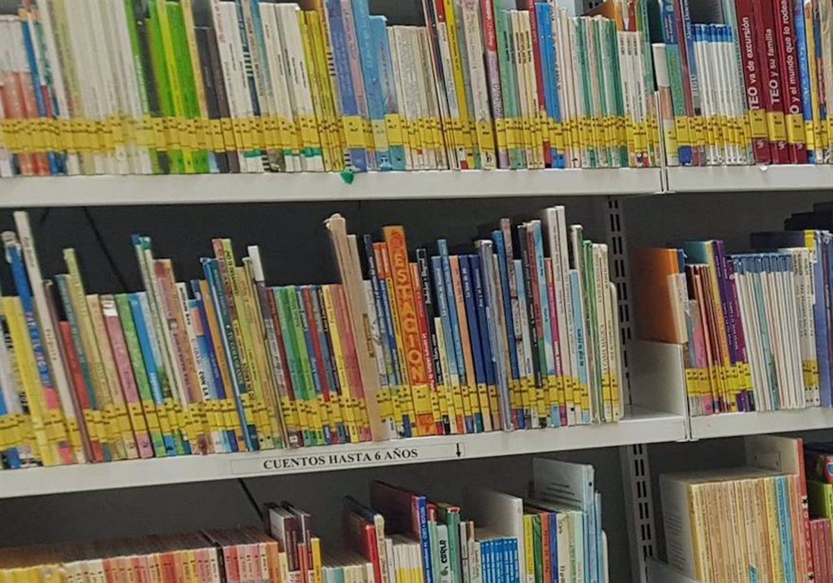 Estantería de libros de la Biblioteca Provincial de Huelva