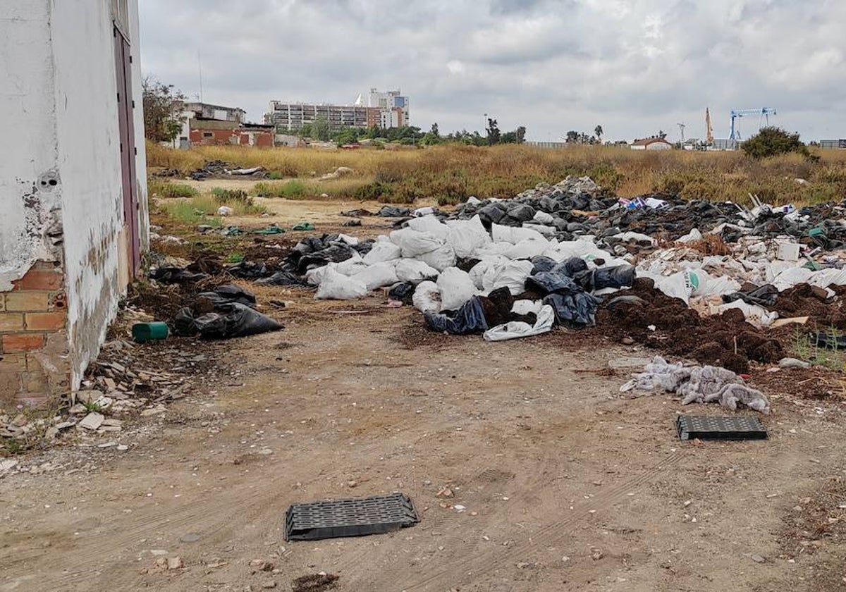 Basura acumulada en una zona de la barriada