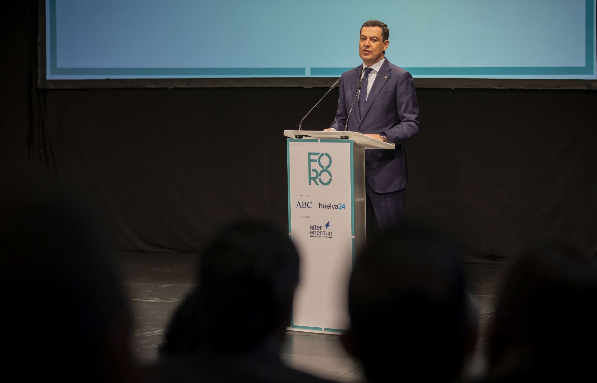 Juan Manuel Moreno Bonilla, durante un intervención