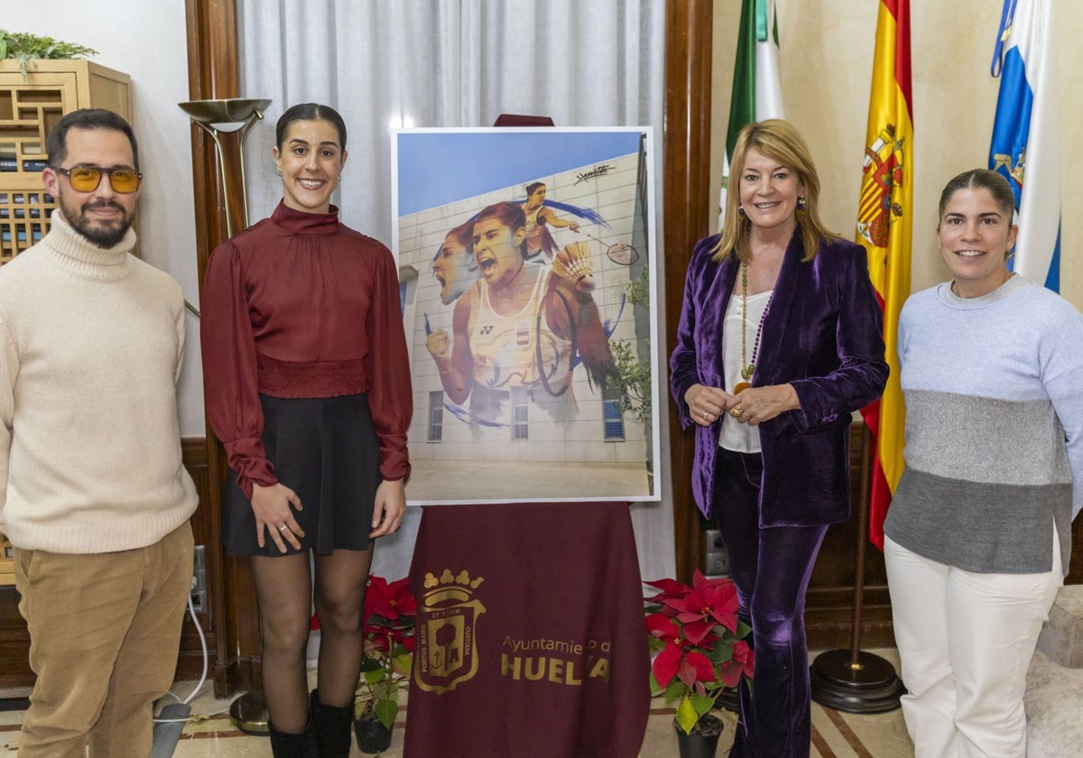 Víctor Konestilo, Carolina Marín, Pilar Miranda y María de la O Rubio