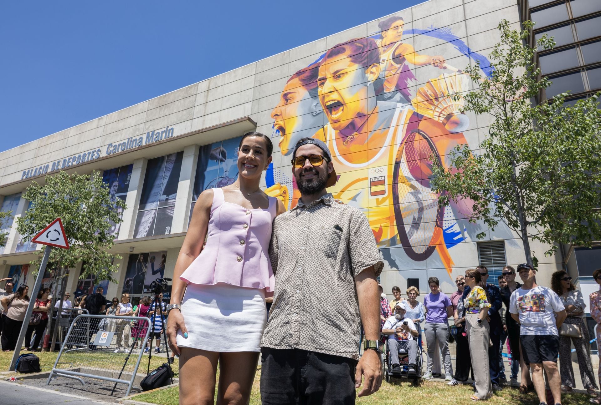 El mural de Carolina Marín, en imágenes