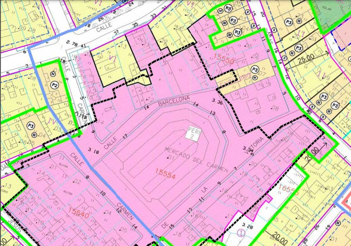 Zona de actuación en la que se levantará la futura Plaza Mayor
