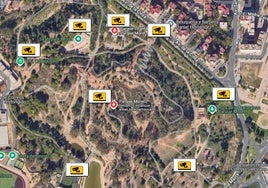 Ubicación de las cámaras que se quieren instalar en el parque Moret