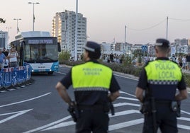 Más de medio centenar de agentes de Policía se despliegan cada jornada de Colombinas