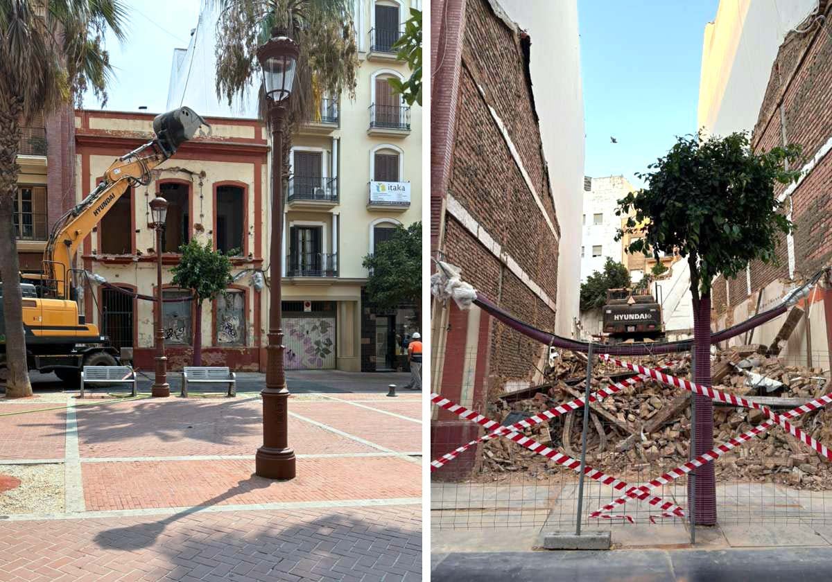 El antes y después de la demolición de la vivienda del número 10 del Paseo Santa Fe