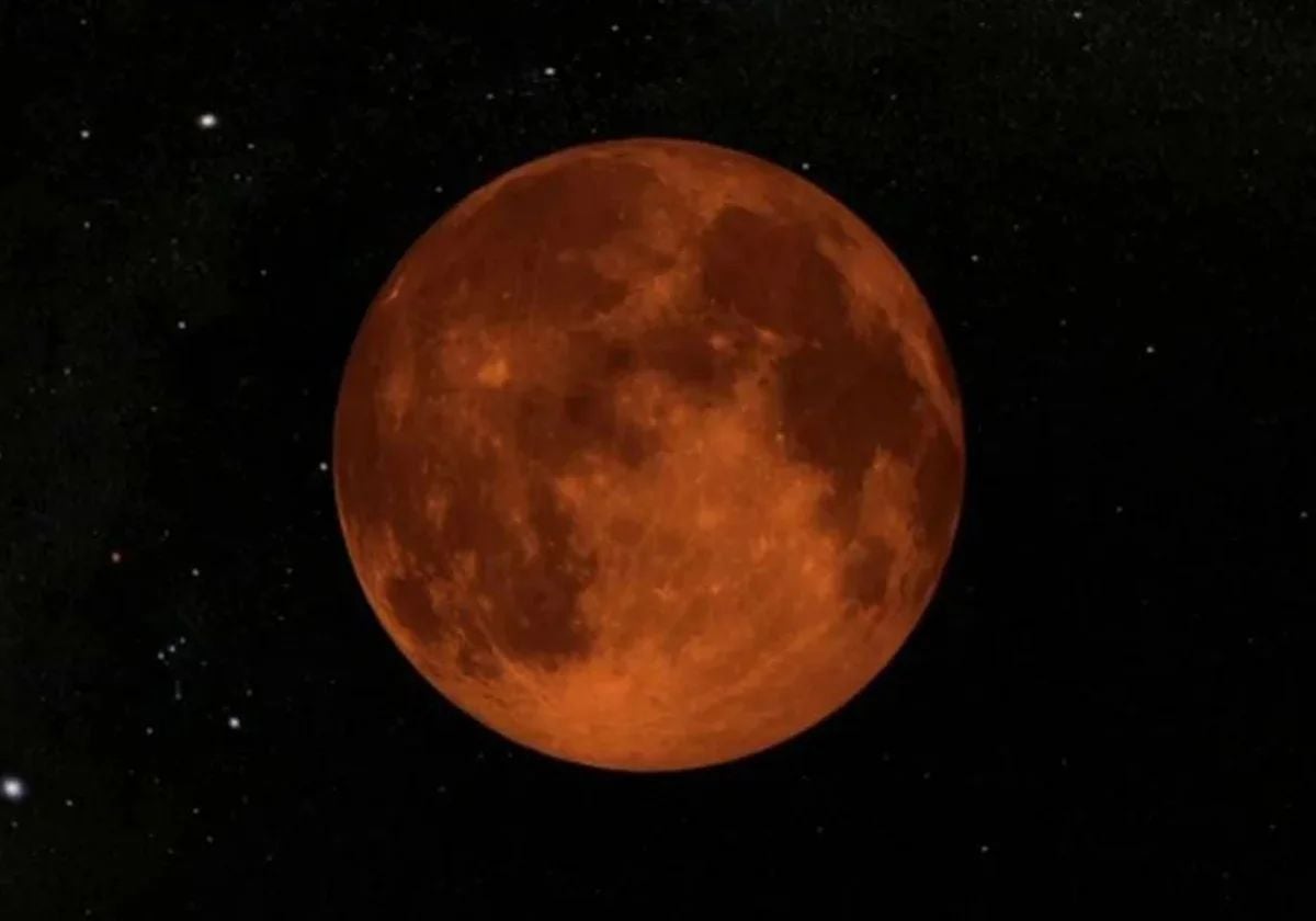 Imagen de archivo de una luna de sangre