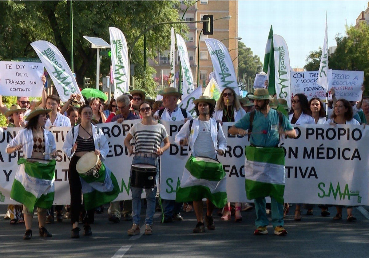 Una de las protestas llevadas a cabo este viernes por el Sindicato Andaluz de Médicos