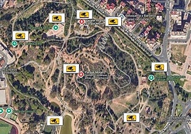 Ubicación de las cámaras que se habían solicitado en el parque Moret