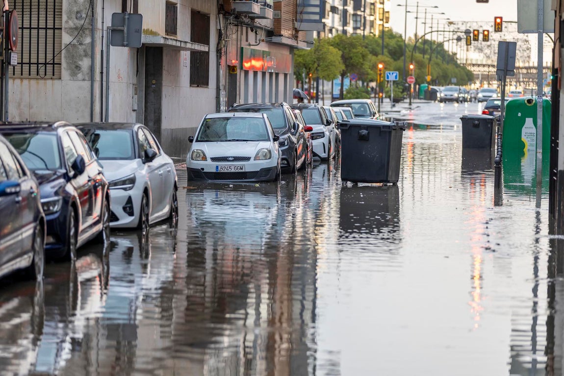 Las inundaciones de la borrasca Claudia en Huelva capital, en imágenes