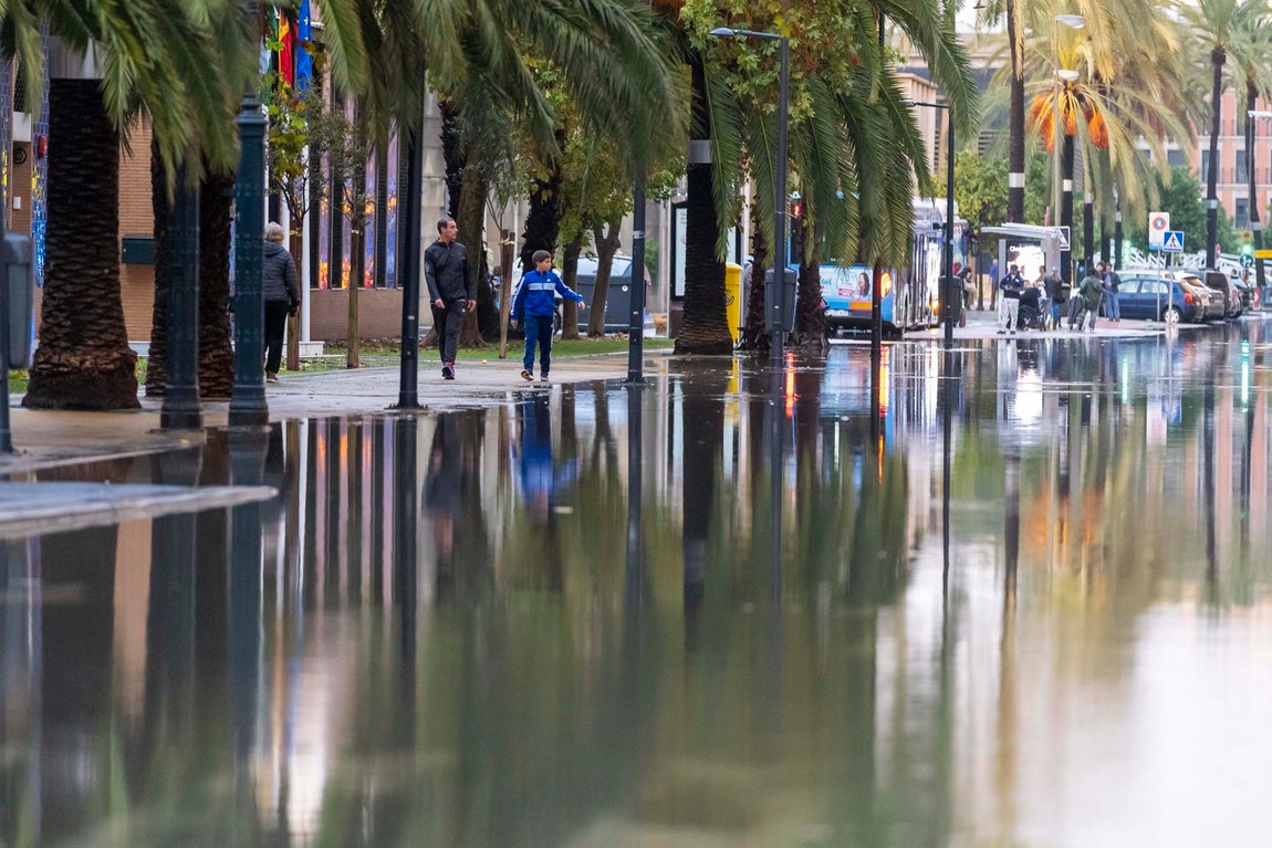 Las inundaciones de la borrasca Claudia en Huelva capital, en imágenes