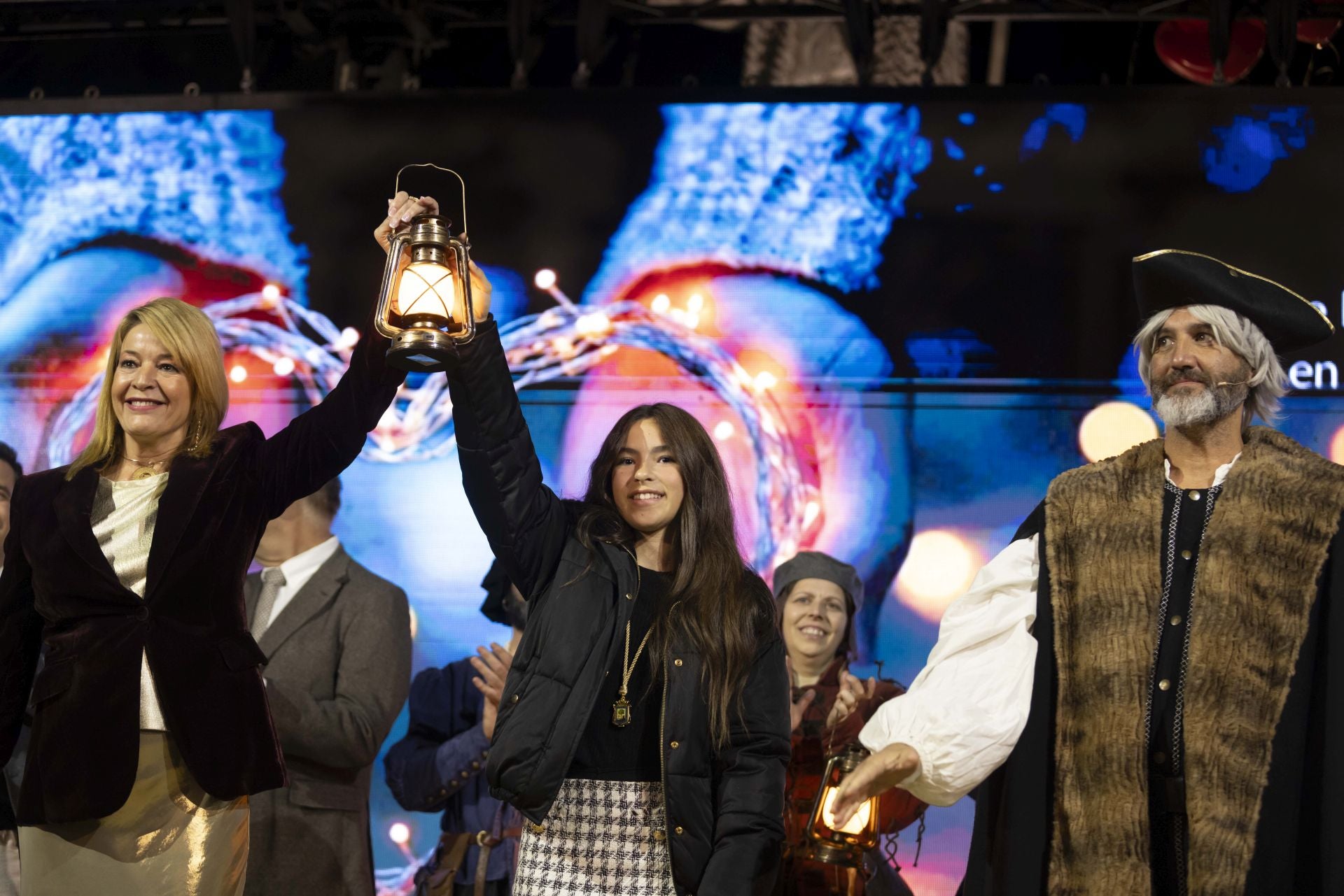 El encendido del alumbrado navideño de Huelva, en imágenes