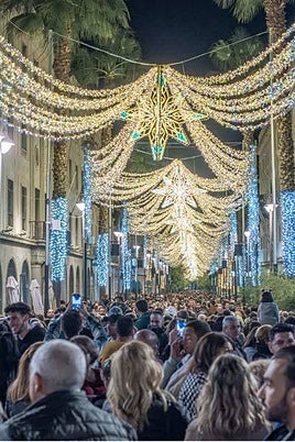Foto de archivo del alumbrado de otros años en Gran Vía