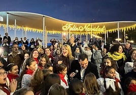 Inauguración del alumbrado del Puerto de Huelva en el Paseo de la Ría