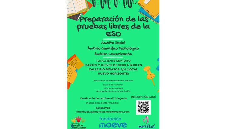 La Fundación Marcelino Champagnat abre una formación para preparar las Pruebas Libres de la ESO en Huelva