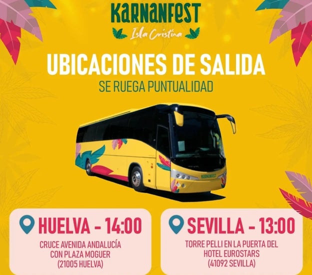 Horarios y puntos de recogida de los autobuses