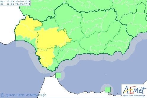 Nivel amarillo por lluvias hasta las 21.00 horas