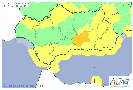 Aviso amarillo por viento en la Sierra de Huelva