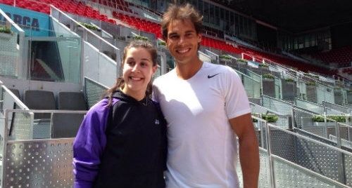 Carolina Marín conoce a su ídolo Rafael Nadal