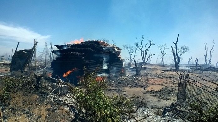 24 personas de viviendas afectadas por el incendio de Lepe pernoctan en el polideportivo municipal