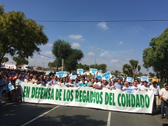 Unas 25.000 personas piden al Gobierno el trasvase para que el Condado 'no muera de sequía'