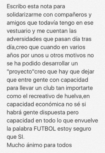 Fernando Vega: 'Debería entrar gente con capacidad para llevar un club tan importante'
