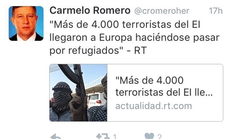 El PSOE de Palos critica los mensajes que comparte el alcalde sobre refugiados en las redes sociales
