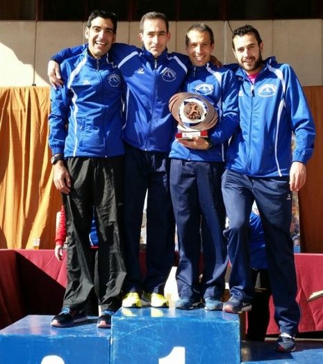 Histórico podio del Club Arcoiris en el Campeonato de España de Media Maratón