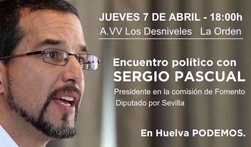 Sergio Pascual, ex secretario de Organización de Podemos, estará en Huelva este  jueves