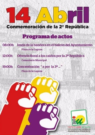 IU Ayamonte da a conocer su calendario de actos para el Aniversario de la instauración de la II República