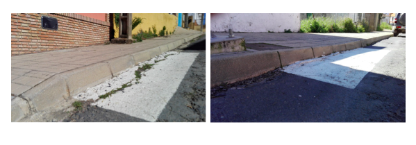 Dejadez municipal y un paso de peatones ilegal en Zalamea