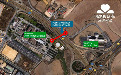 La Mesa de la Ría demanda un puente o paso subterráneo entre los hospitales Juan Ramón Jiménez y Vázquez Díaz