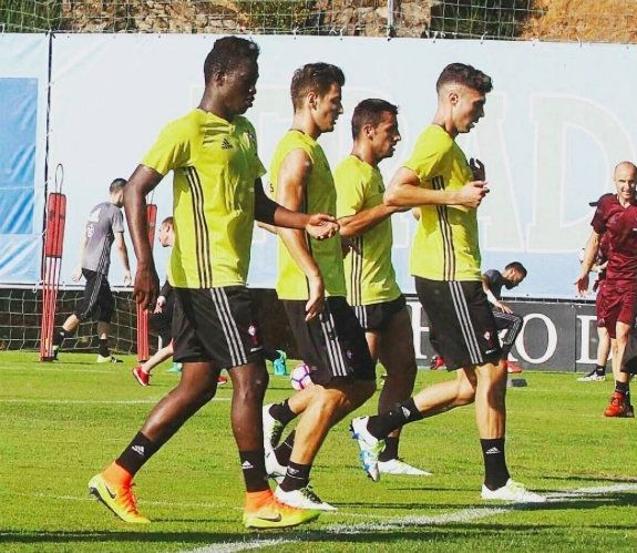 Naranjo, 'muy contento' tras completar su primer entrenamiento con el Celta