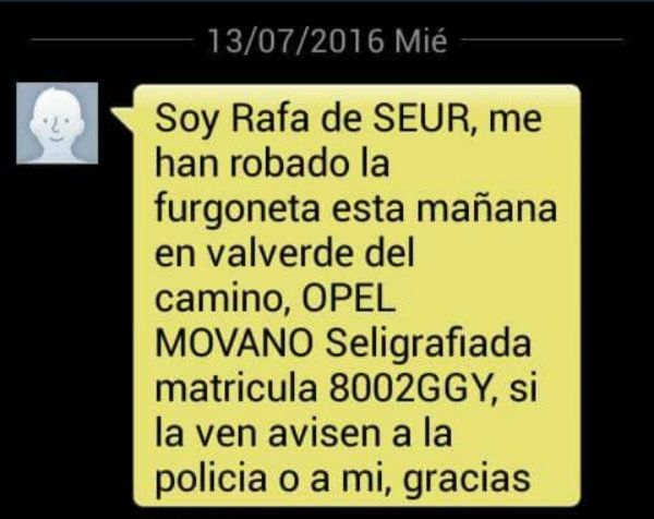 El runrún: El ladrón de la furgo de Seur