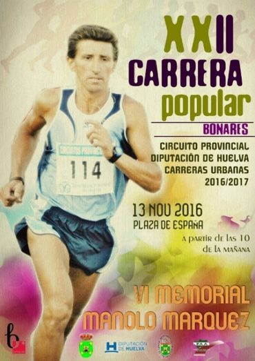 Bonares volverá a recordar al atleta Manolo Márquez en una nueva cita de su Carrera Popular