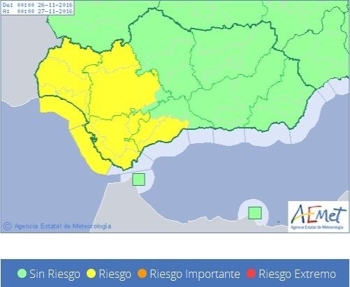 Aviso amarillo por lluvias y temporal en la costa para hoy y mañana