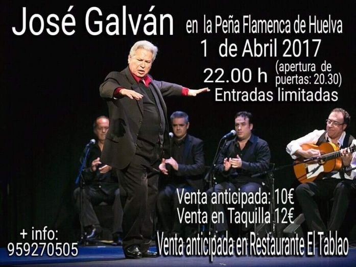 La Peña Flamenca de Huelva trae a su escenario a José Galván