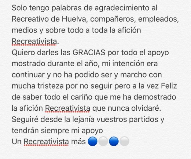 Ubay Luzardo: 'Mi intención era seguir en el Recre y me marcho triste por no poder hacerlo'