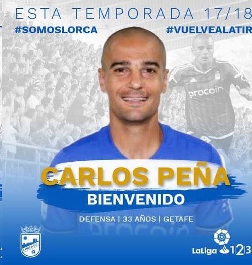 El exlateral albiazul Carlos Peña ficha por el Lorca