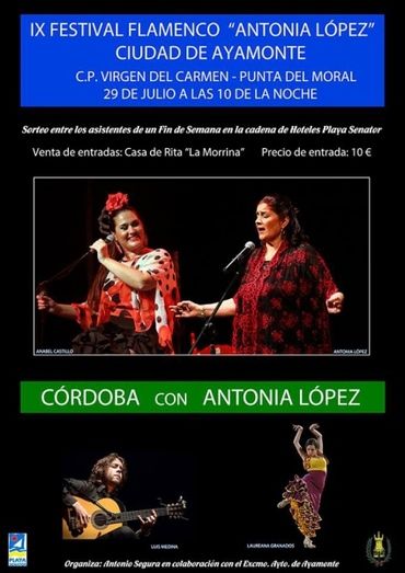 Ayamonte acoge este sábado la celebración del IX Festival Flamenco 'Antonia López'