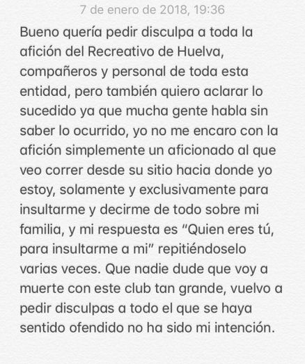 Santi Luque pide perdón y dice que no se encaró con la grada sino sólo con un aficionado que insultó a su familia